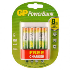 GP USB OPLADER U411 INCLUSIEF 4 X AA 2700MAH