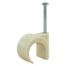 SPIJKERCLIP ROND 16-19MM PVC CREME BLISTER VAN 20 STUKS