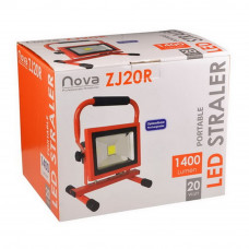 OPLAADBAAR 20W LED STRALER 4000K 1400LUM WERKLAMP ROOD NOVA