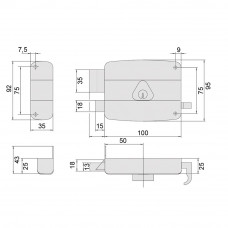 CISA VOORDEUROPLEGSLOT VASTE CYLINDER LINKS 50321-50 MM