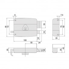 CISA VOORDEUROPLEGSLOT VASTE CYLINDER RECHTS 50321-50 MM