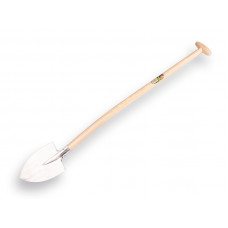 BARNEVELDER GESMEDE SPADE MET SCHOPSTEEL GEBOGEN 100 CM. PLAGSCHOP