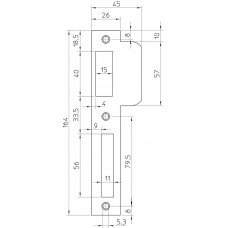 NEMEF P 8691/12/T DR.1+3 SLUITPLAAT VERZINKT 26X164MM