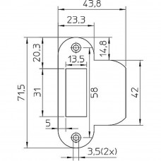 NEMEF RVS NEMEF SLUITPLAAT TBV 1200 SERIE AFGEROND