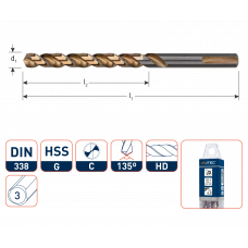 HSS-G SPIRAALBOOR, DIN 338, UNI-3, ø9,0 KVP (VPE 1)