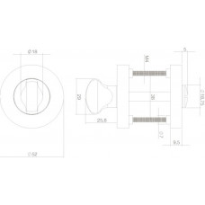 WC-SLUITING 8MM ROND SCHROEFROZET ZWART