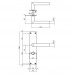 DEURKRUK JURA + LANGSCHILD 250X55X2MM WC63/8MM RVS/ZWART