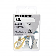 HANDDOEKHANGERS ASSORTI ASS 4 ST