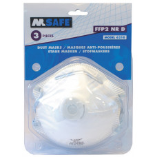 M-SAFE MASKER FFP2 VENTIEL TYPE 6210 BLISTER A 3 STUKS