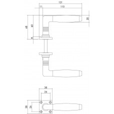 DEURKRUK TON BASIC + VIERKANT ROZET NIKKEL/PALISSANDER