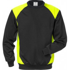 FRISTADS SWEATSHIRT 7148 SHV -996 ZWART/FLUOR MAAT 2XL