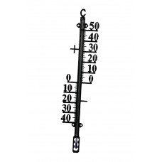 BUITENTHERMOMETER METAAL ZWART