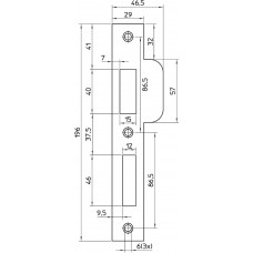 SLUITPLAAT P646/12 LS RECHTHOEKIG