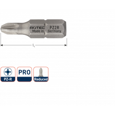 PRO SCHROEFBIT PZ 2R, GEREDUCEERD, L=25, C6.3, BASIC (VPE 10