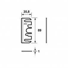 AXA ONDERLEGPLAAT/1MM/SCHARNIER/89X89MM 11430195