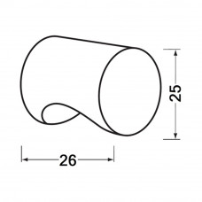 HERMETA CILINDERKNOP 25X26MM M4 ZWART 3732-37E