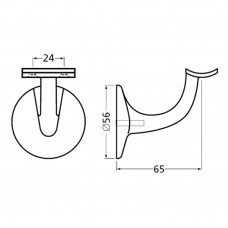 HERMETA LEUNINGHOUDER 65 HOL M8 ZWART 3501-07E