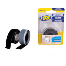 HPX ZIP FIX KLITTENBAND (HAAK+LUS) ZWART 2 X 20MM X 1M ZF2001