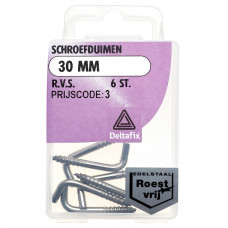 SCHROEFDUIMEN 30 MM R.V.S. 6 ST.