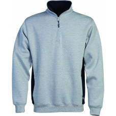 FRISTADS SWEATSHIRT MET KORTE RITSSLUITING 1705 GRIJS ZWART L