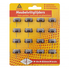 MEUBELVILTGLIJNAGEL BRUIN 20 MM 16 STUKS