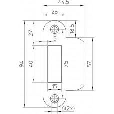 SLUITPLAAT P635/17 AFGEROND RVS