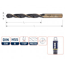 HSS-R SPIRAALBOOR, DIN 338, TYPE PRECISE, ø2,3