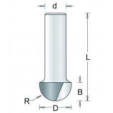 613-8 HM TCT HOLPROFIELFREES , D= 6,3, R= 3,2