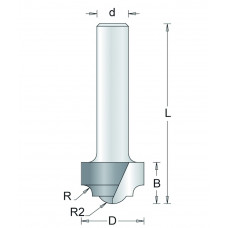 615-8 HM TCT PROFIELFREES , D= 12,7, R1= 4